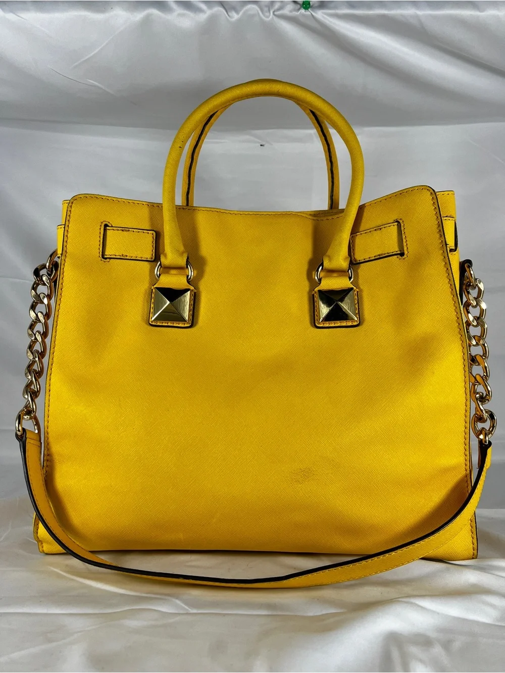Michael Kors Hamilton Pyramid Studded Citrus Tote Crossbody